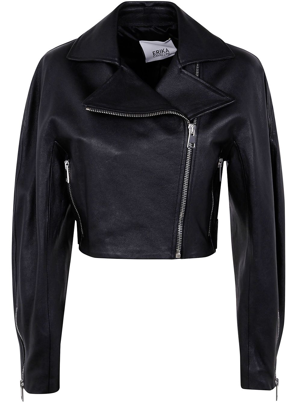 Erika Cavallini leather biker jacket - Black