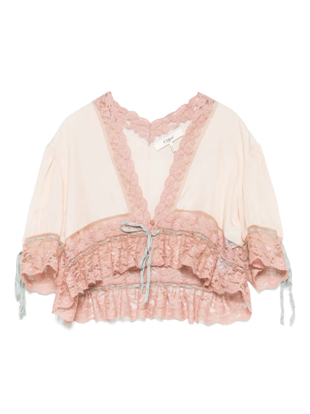 Chloé Blusa com acabamento de renda | Rosa | Image 1