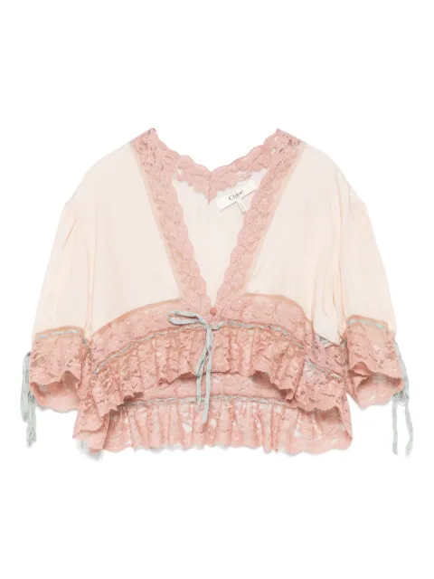 Chloé blusa con ribete de encaje