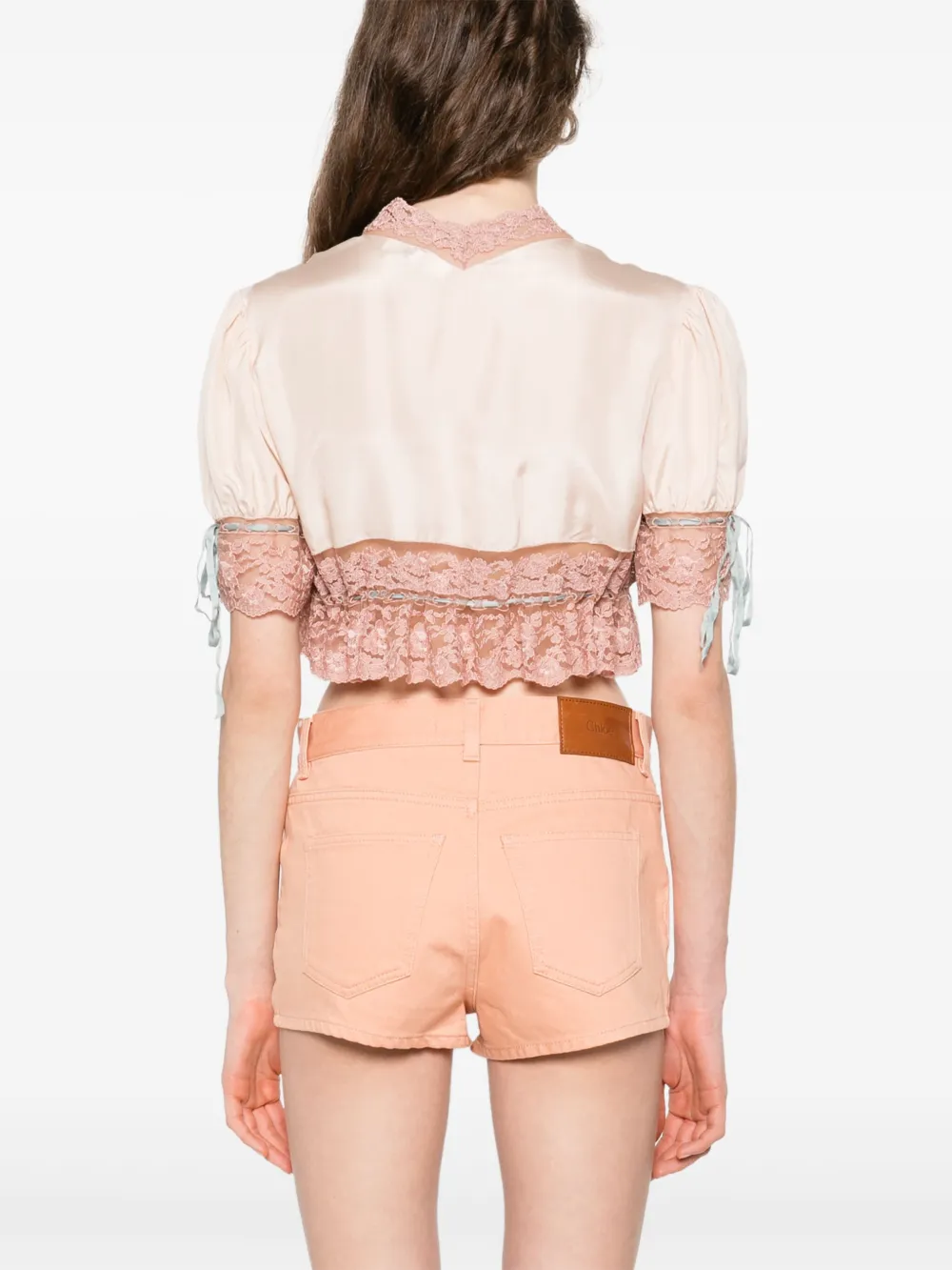 Chloé Blouse met kant Roze