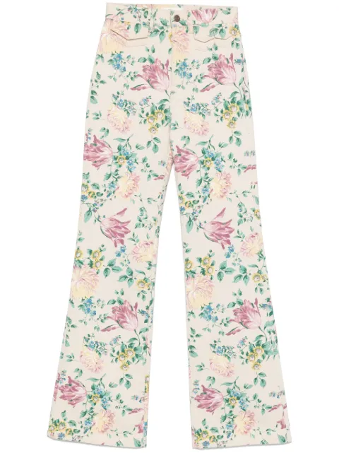 Chloé high-waisted floral-print jeans