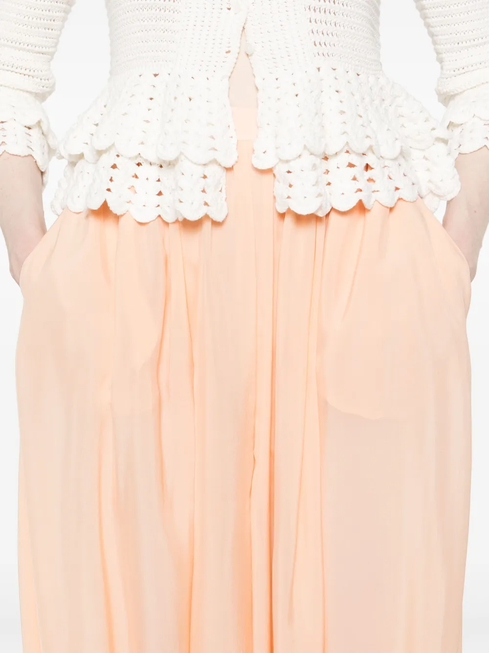 Shop Chloé Silk Trousers In Rosa