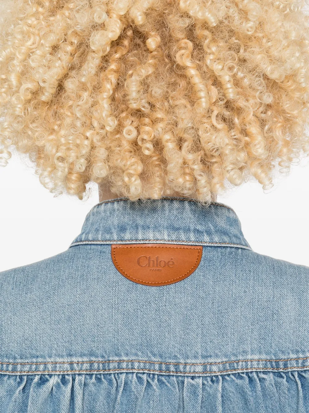 Chloé Gesmockt denim jack Blauw
