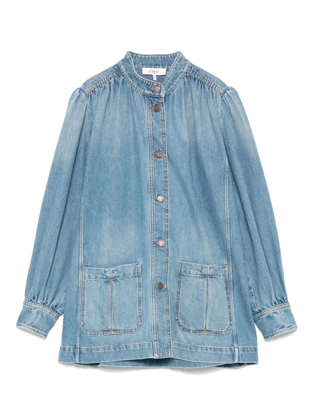 Chloé chamarra de mezclilla fruncida | azul | Image 1