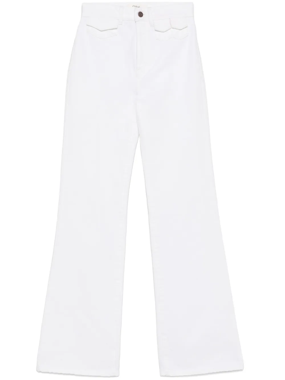 Shop Chloé High-waisted Straight-leg Jeans In White