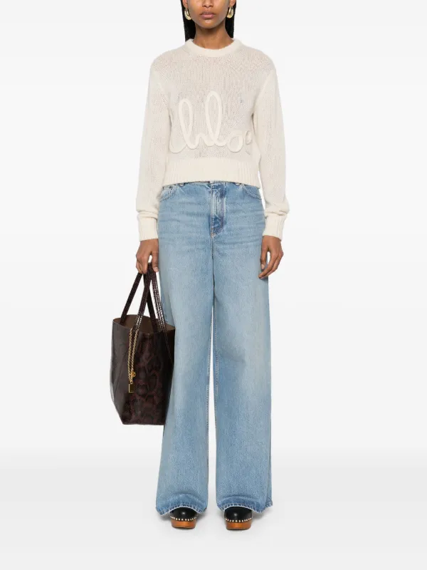 Chloé ハイライズ ワイドレッグ ジーンズ | ブルー | FARFETCH JP