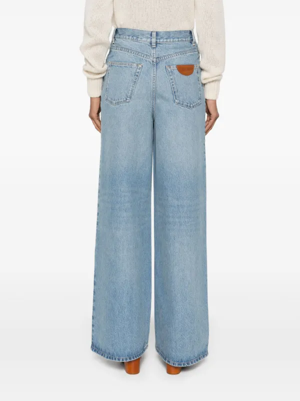 Chloé Jean à Patch Logo Bleu FARFETCH TN