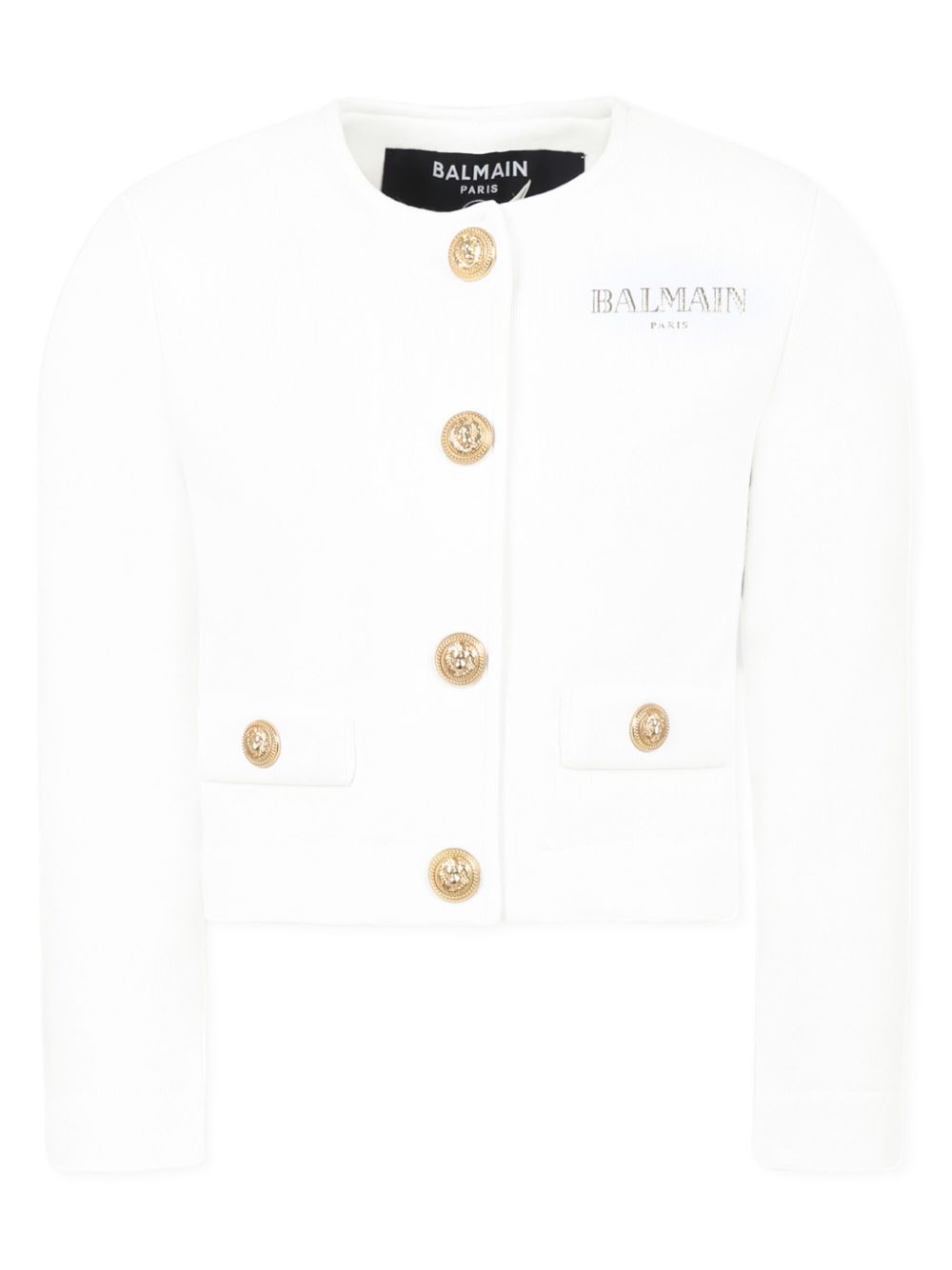 Balmain Kids logo-embroidered jacket - White