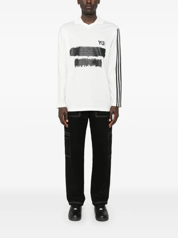 Y-3 x Adidas logo-print Polo Shirt | White | FARFETCH