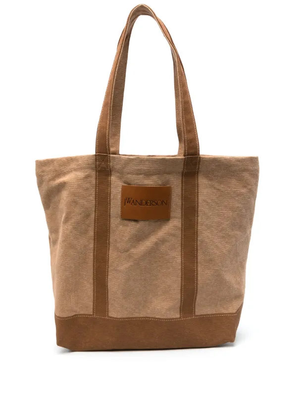 JW Anderson Logo-appliqué Tote Bag in Brown