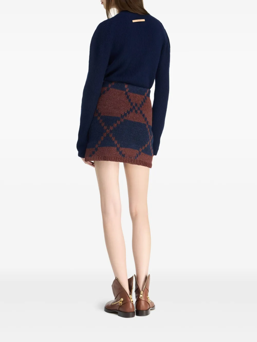 fair isle-knit mini skirt