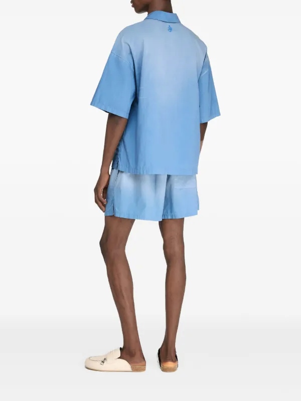 【送料&関税込】J.W. Anderson Blue Oversize Polo Shirt With Logo embroidered oversized polo shirt in blue - JW Anderson