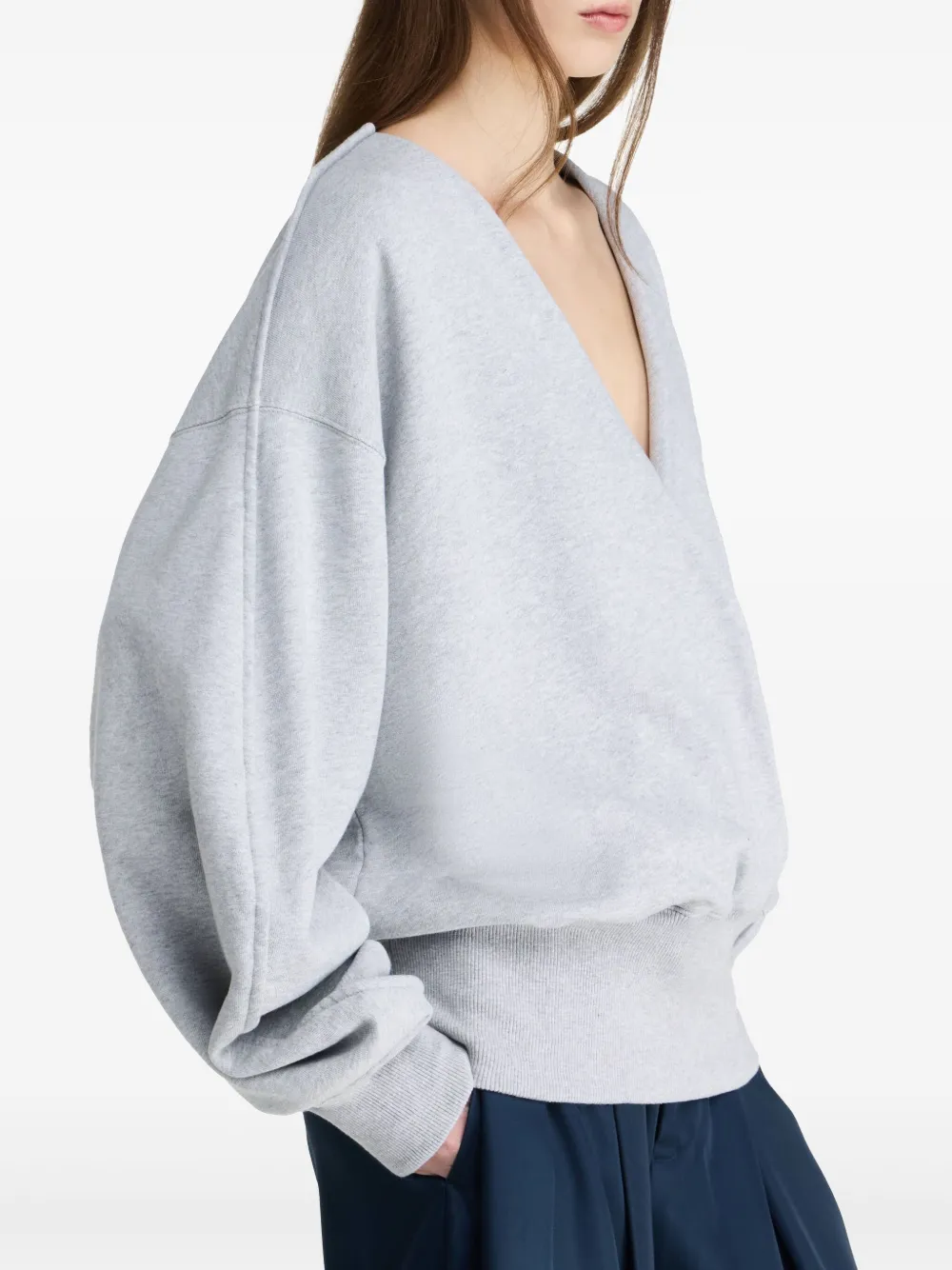JW Anderson Sweater met gewikkelde voorkant Grijs