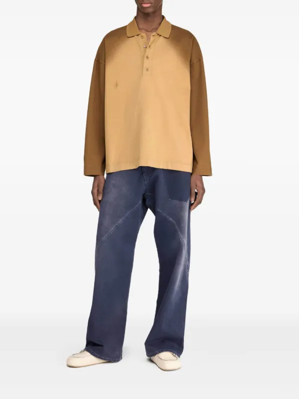 極美品JW ANDERSON LONG SHIRT SLEEVE POLO JW Anderson Long Sleeve Rugby Polo Shirt | Yellow | FARFETCH