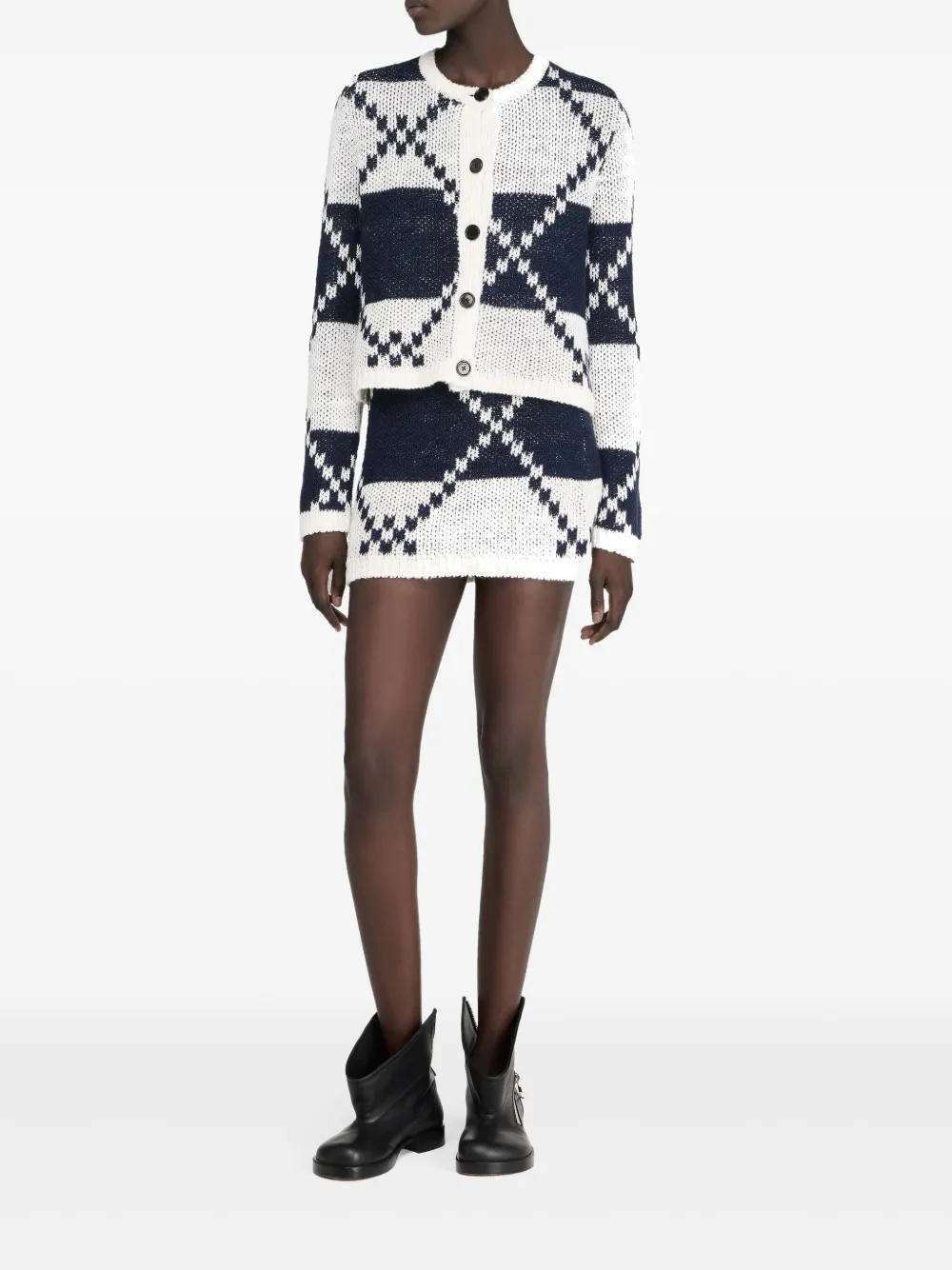 JW Anderson Fair Isle gebreide mini-rok - Wit