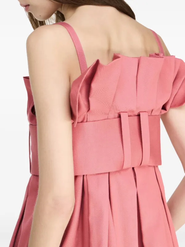 JW ANDERSON ハトロック ティテル チェック ミニスカト JW Anderson Belted Pleated Mini Dress | Pink | FARFETCH