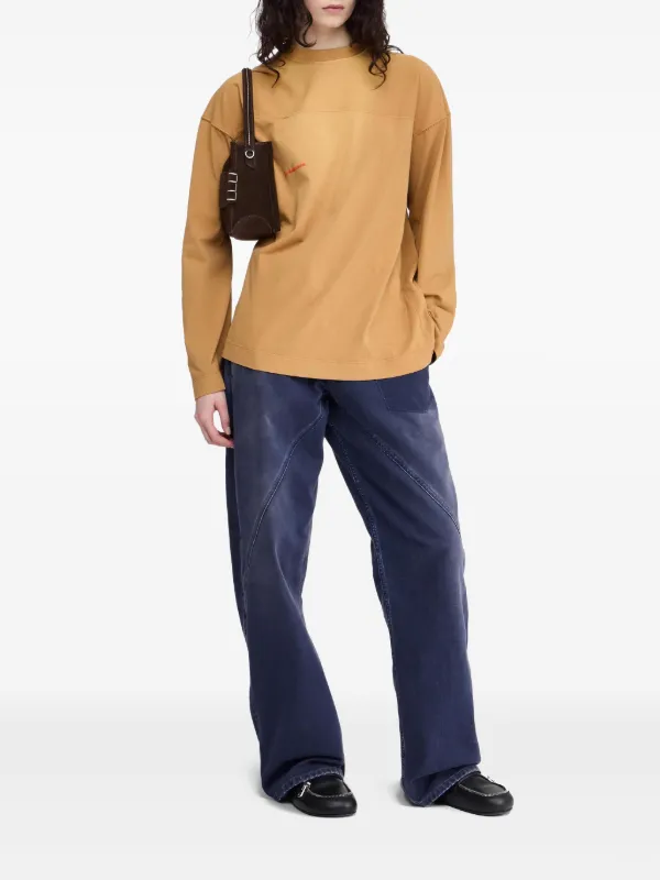 JW Anderson garment-dyed long-sleeve T-shirt | Brown | FARFETCH JW Anderson garment-dyed long-sleeve T-shirt | Brown | FARFETCH
