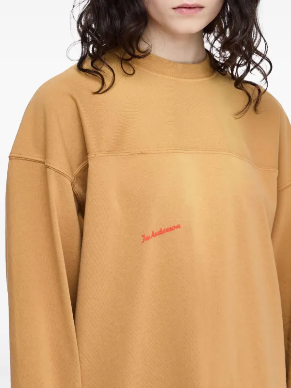 JW Anderson garment-dyed long-sleeve T-shirt | Brown | FARFETCH