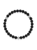 Nialaya Jewelry 6mm onyx beaded bracelet - Black