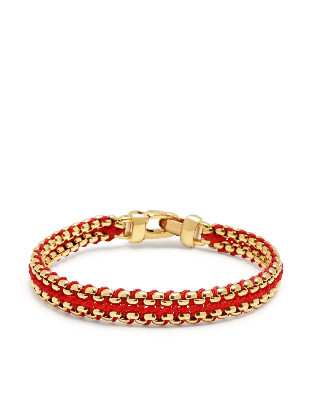 Nialaya Jewelry Woven 8mm Box Chain bracelet | Gold | Image 1