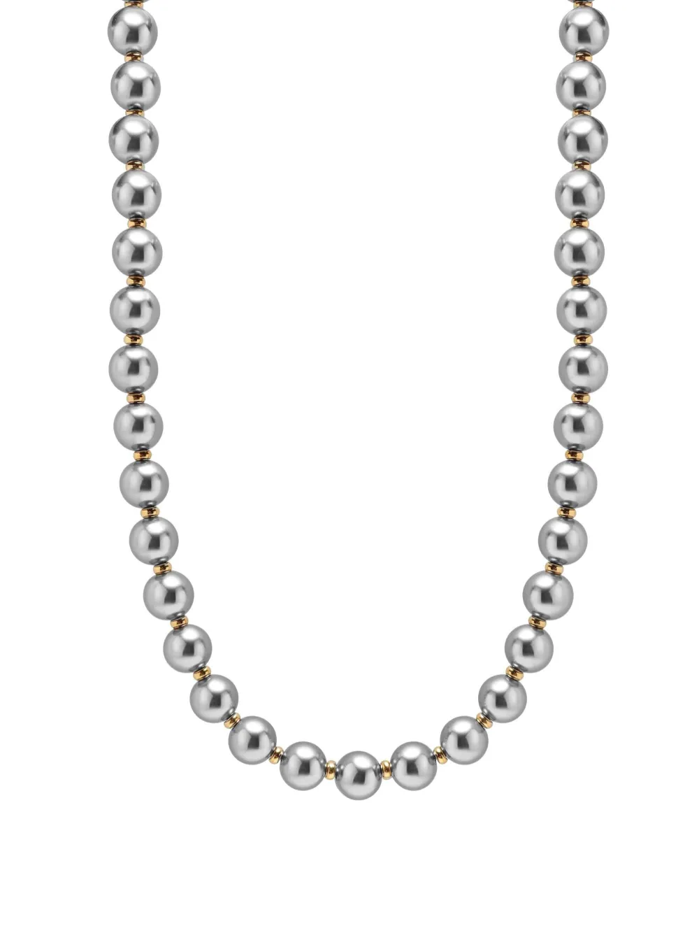 metallic pearl necklace