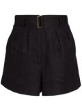 HEVRON linen shorts - Black