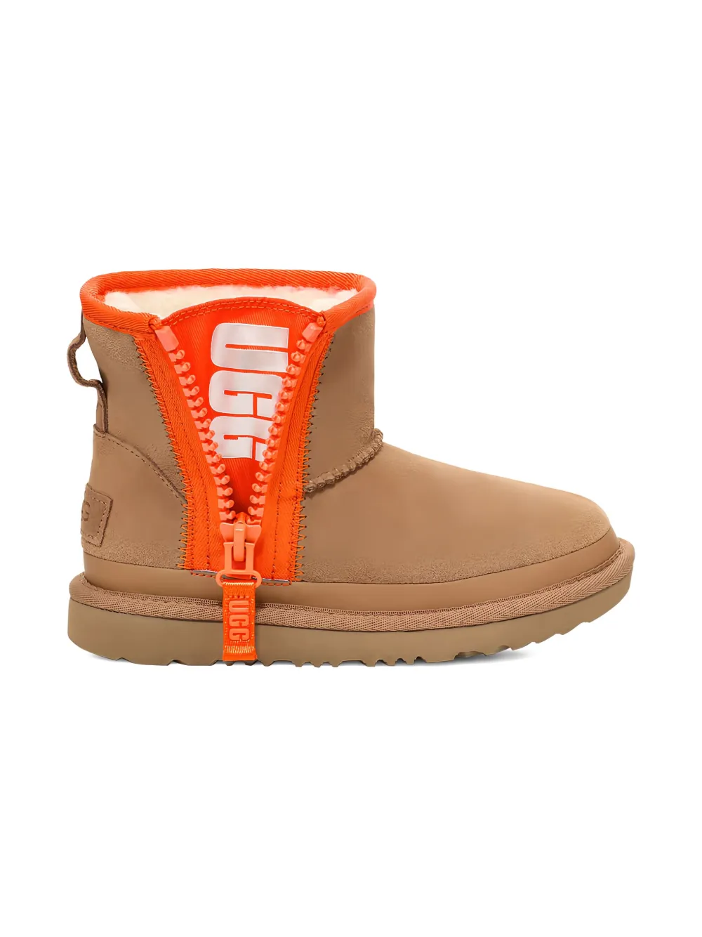 Ugg Mini Zipper Tape Boots In Brown