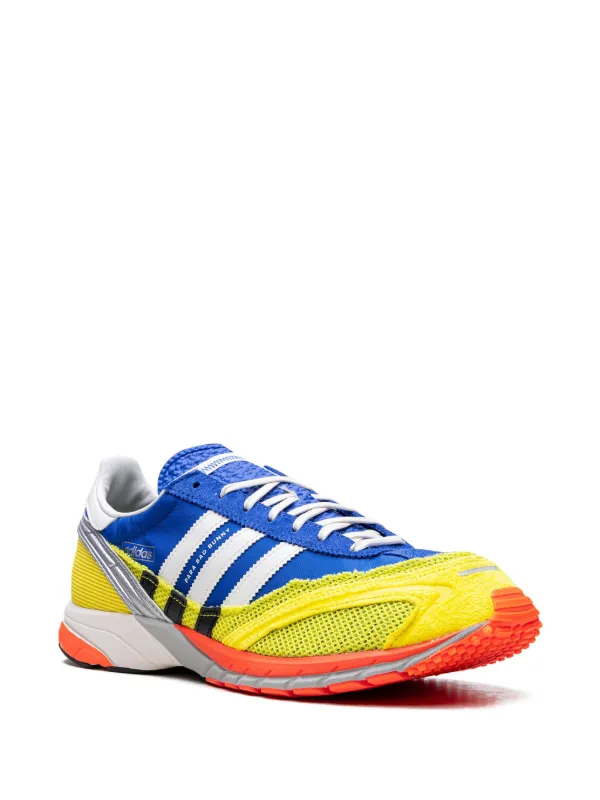 adidas gazelle silver green womens MEN'S ADIZERO ADIOS PRO 4 - D - WHITE/BLUE/YELLOW