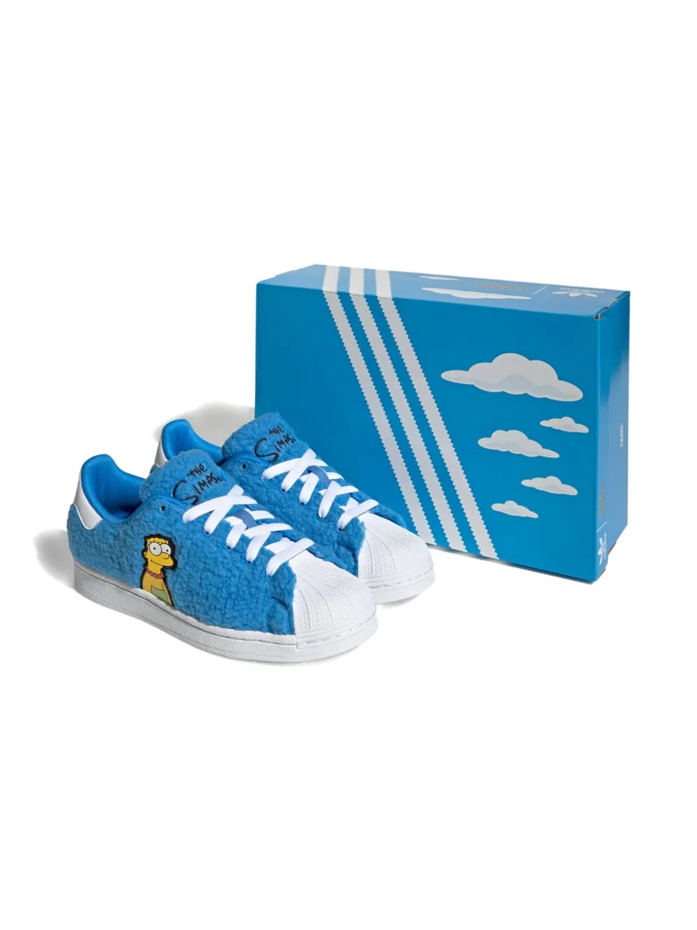 adidas Kids x The Simpsons Marge Simpson Big Kid Superstar "Cloud White Core Black Cloud White" sneakers Blue