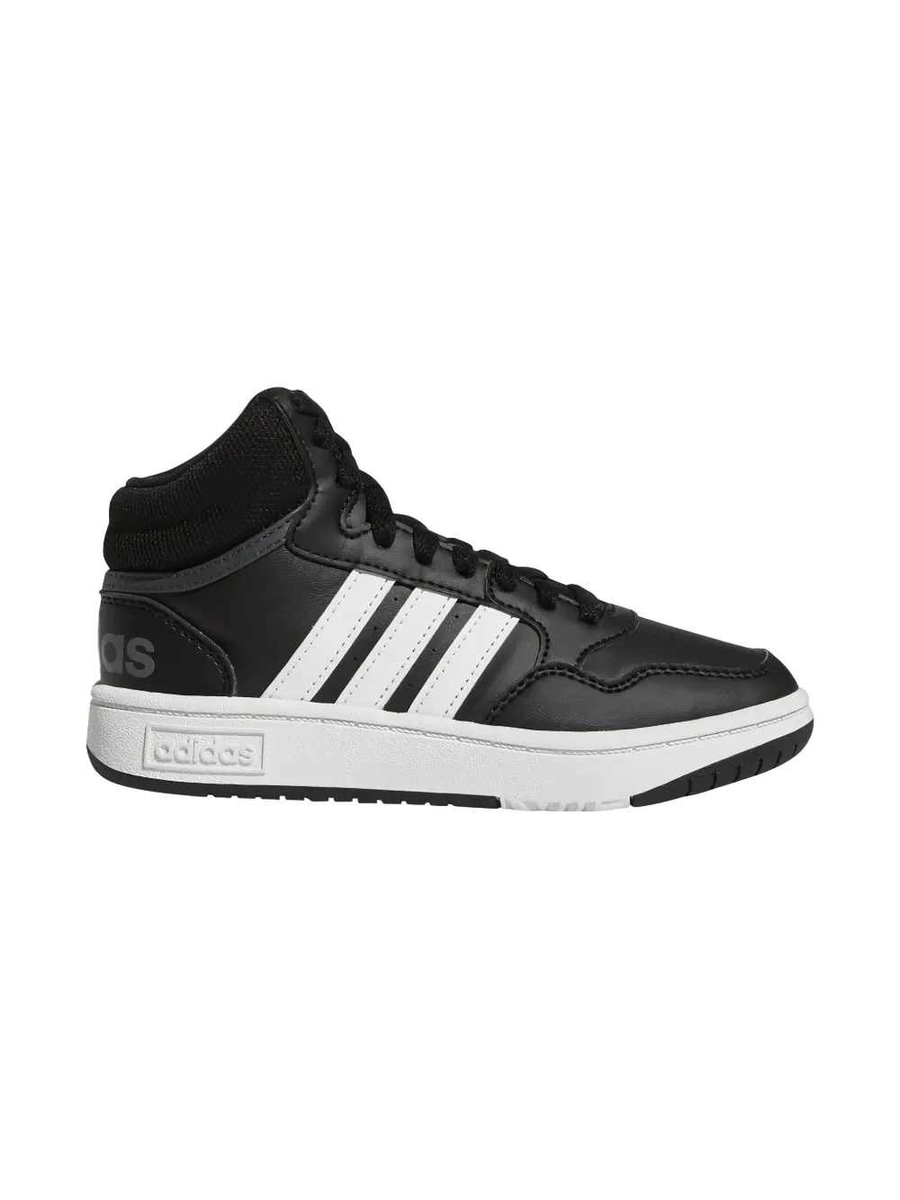 adidas Kids Hoops Mid "Core Black Cloud White Grey" sneakers