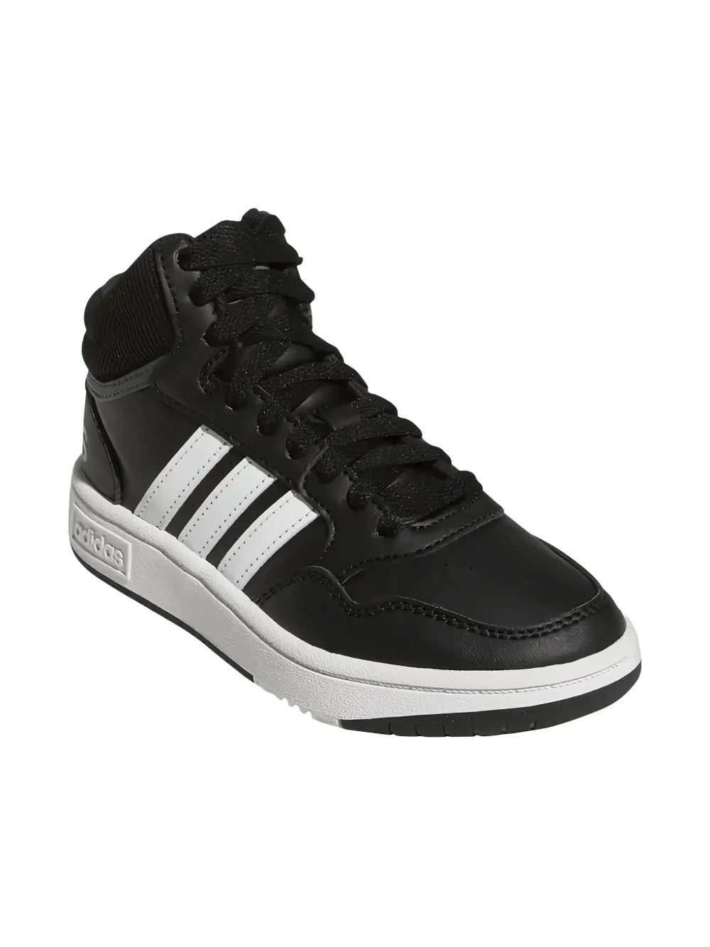 Adidas Kids Hoops Mid "Core Black Cloud White Grey" sneakers