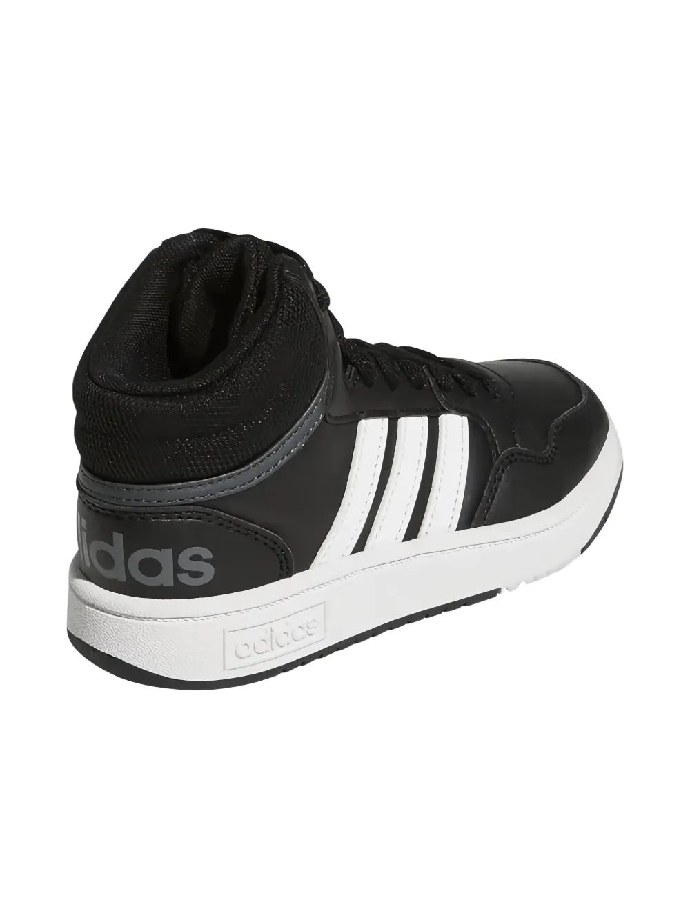 adidas Kids Hoops Mid "Core Black Cloud White Grey" sneakers