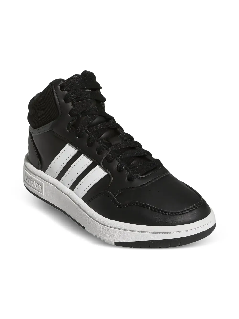 Adidas Kids Hoops Mid "Core Black Cloud White Grey" sneakers