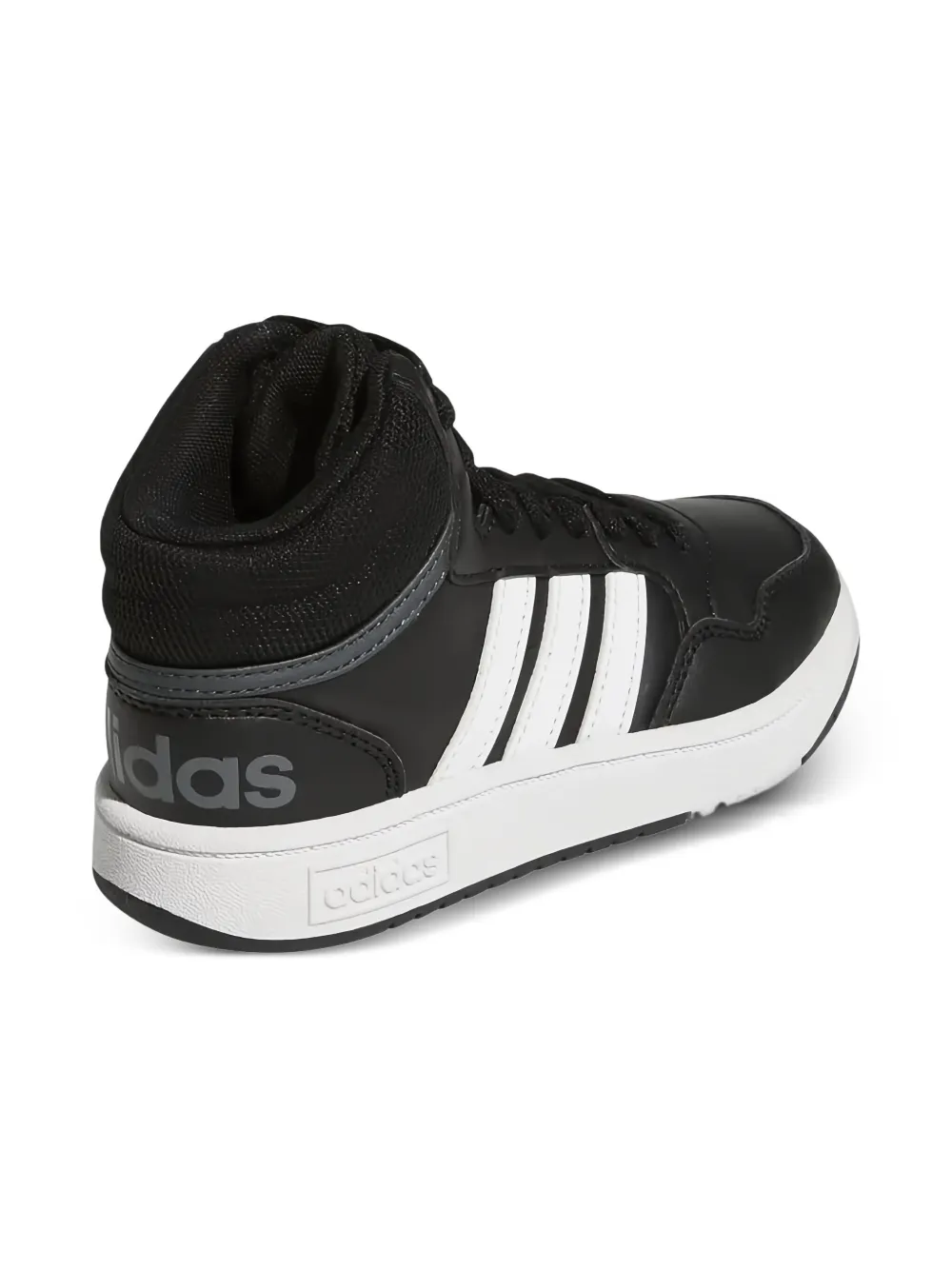 adidas Kids Hoops Mid "Core Black Cloud White Grey" sneakers
