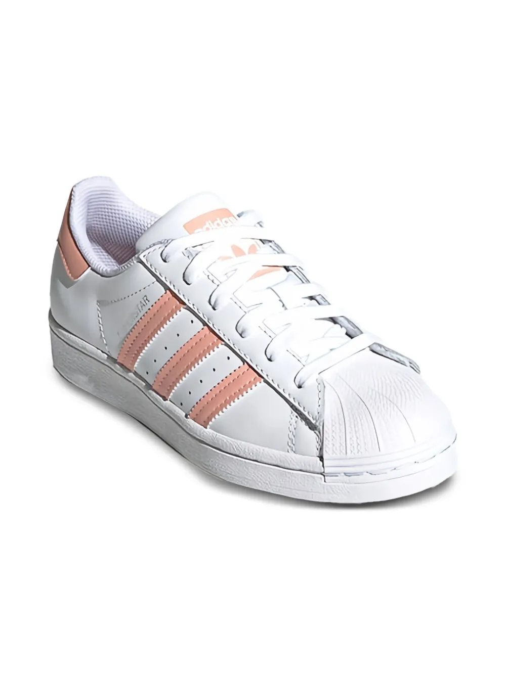 Adidas Kids Superstar "Cloud White Haze Coral" sneakers