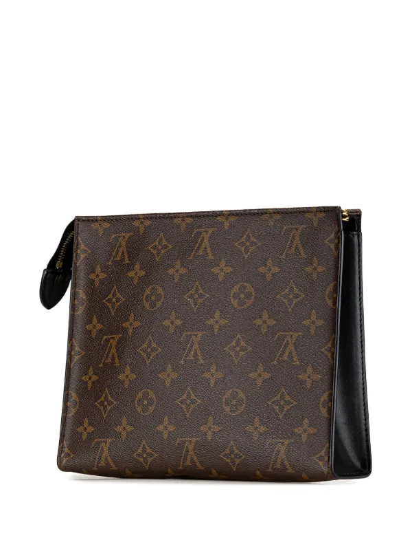 Louis Vuitton Pre Owned 2021 2024 Monogram Toiletry Pouch 26 Clutch Bag Brown FARFETCH IE