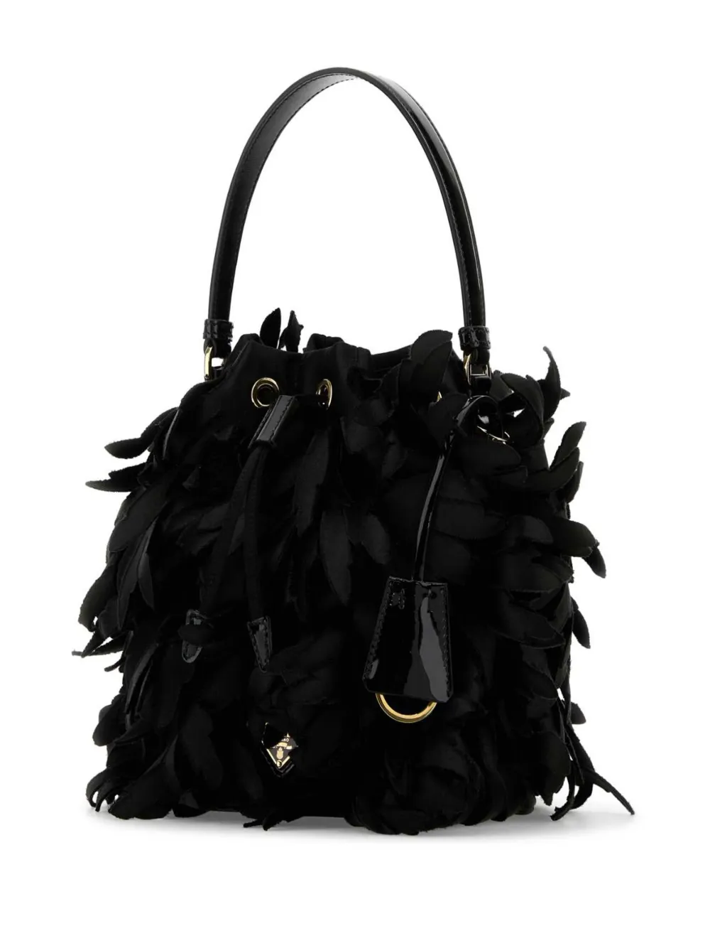 Prada Satijnen bucket-tas Zwart