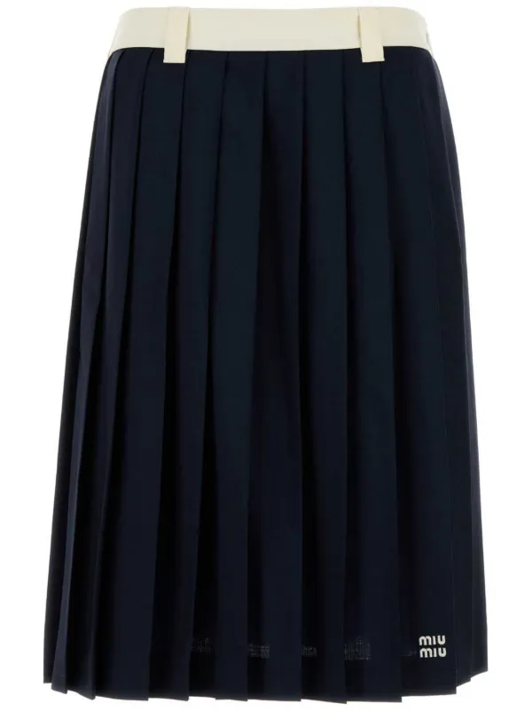 スカート MIUMIU Gonna plisse Miu Miu Gonna Midi Plissé | Blu | FARFETCH IT