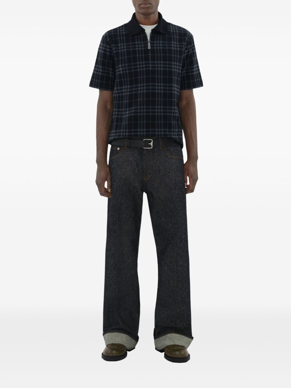 Burberry checked polo shirt - Zwart