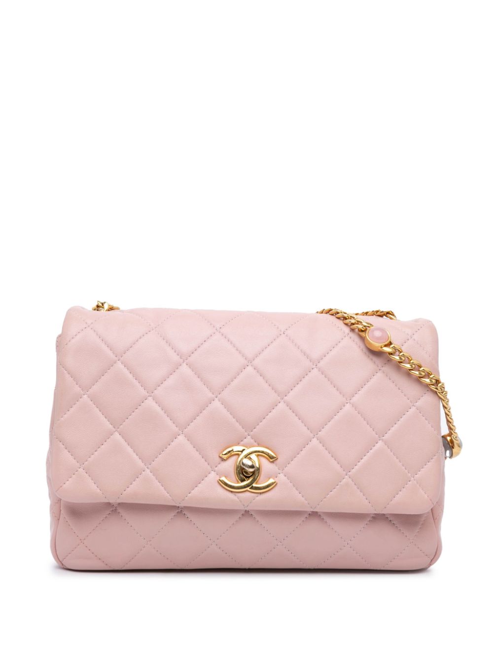 2021-2024 CC Quilted Lambskin Embellished Chain Flap crossbody bag