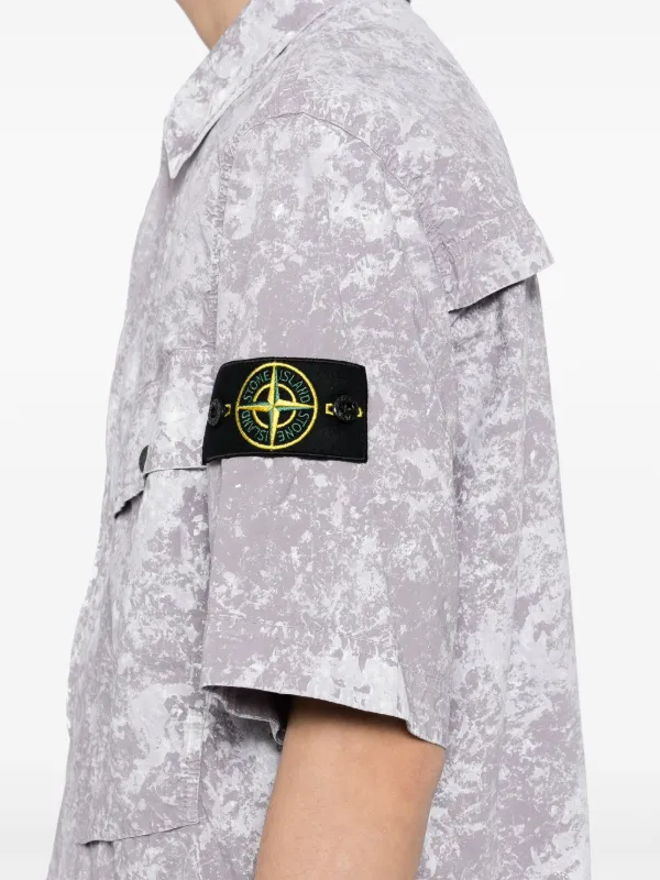 Stone Island Camicia a Maniche Corte Viola FARFETCH IT