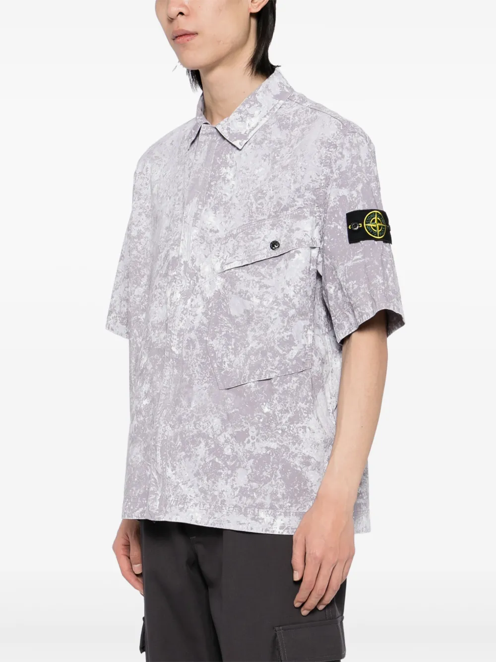 Stone Island Overhemd met korte mouwen Paars