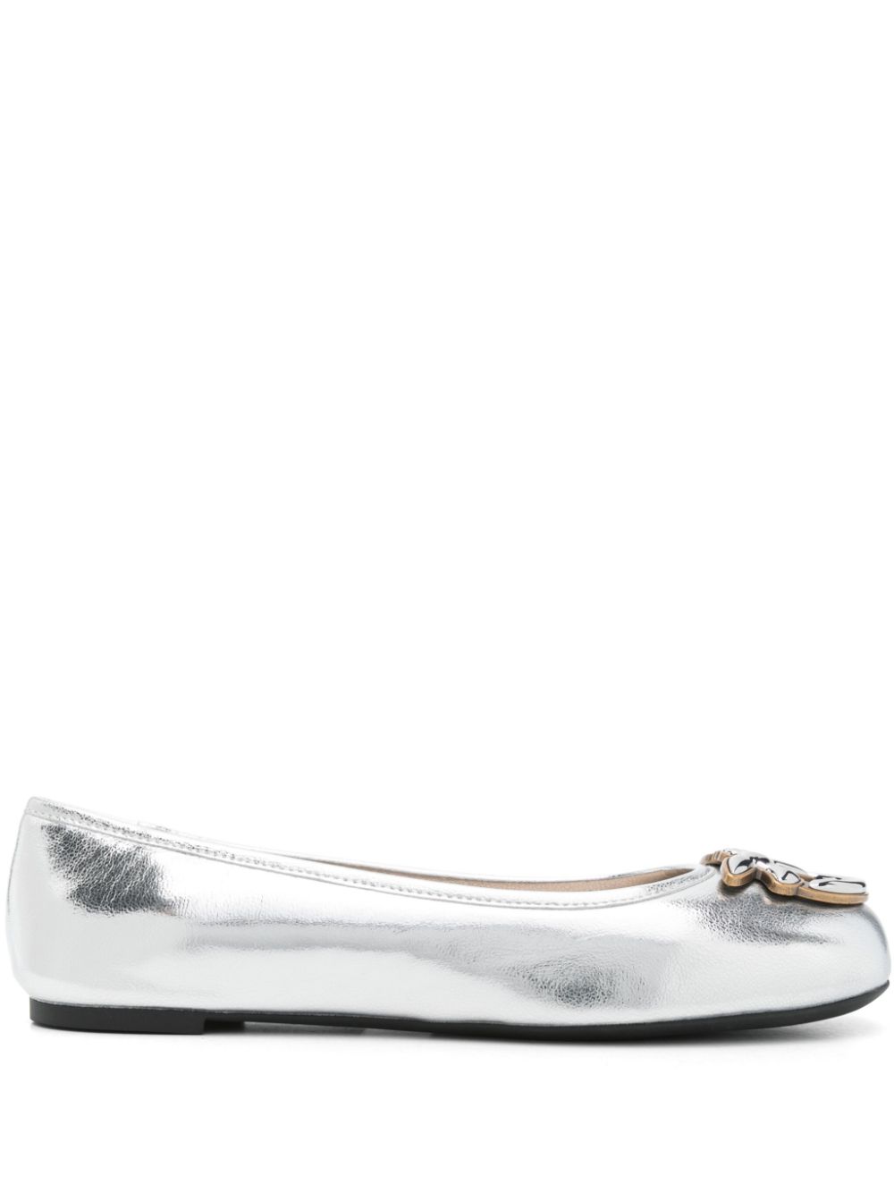 PINKO Love Birds-motif ballet flats Silver