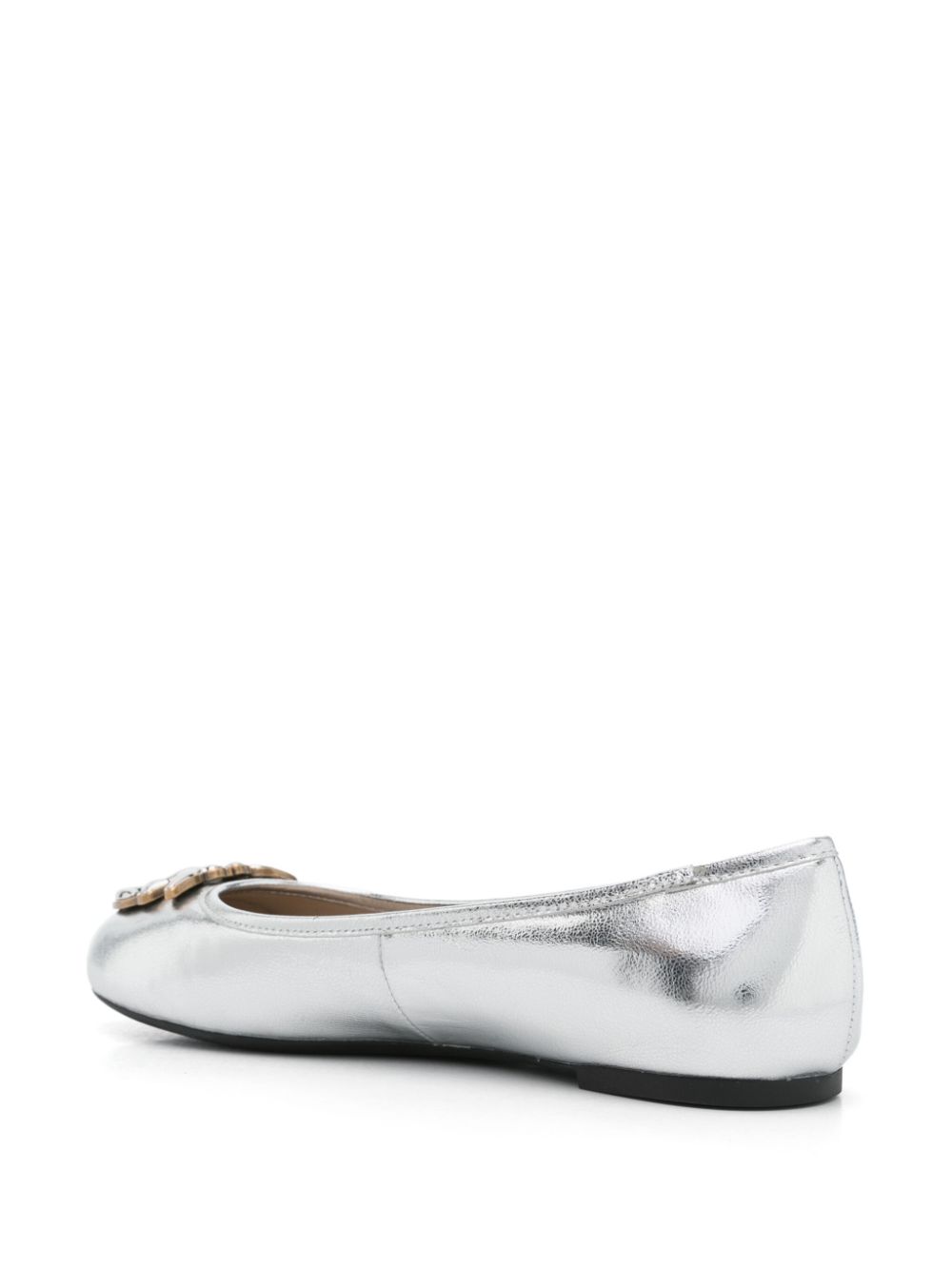 PINKO Love Birds-motif ballet flats Silver