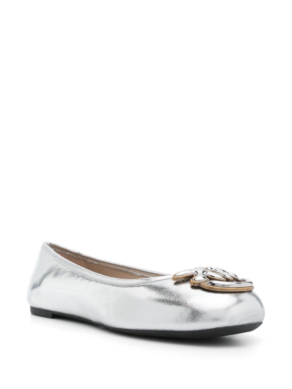 PINKO Love Birds-motif ballet flats - Zilver