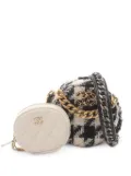 CHANEL Pre-Owned 2019 Tweed 19 Round Clutch with Chain and Coin Purse satchel - White