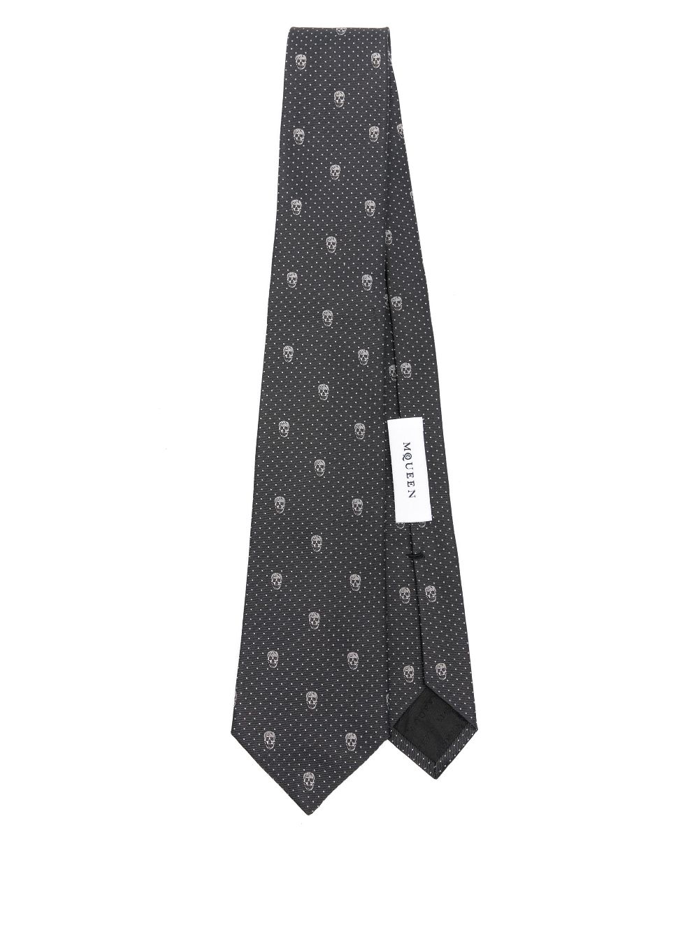 Alexander McQueen skull polka dots tie - Grey