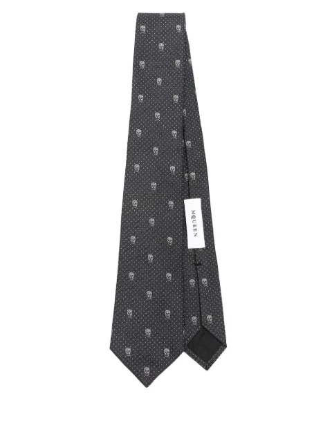 Alexander McQueen skull polka dots tie