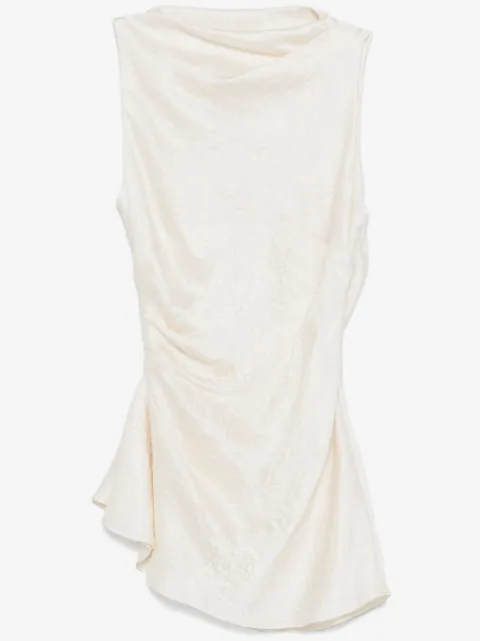 Alexander McQueen satintopp med asymmetrisk fåll