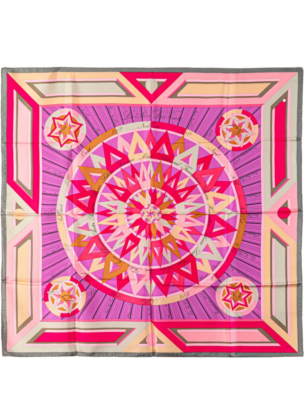 21st Century La Rose des Vents Silk Scarf scarves